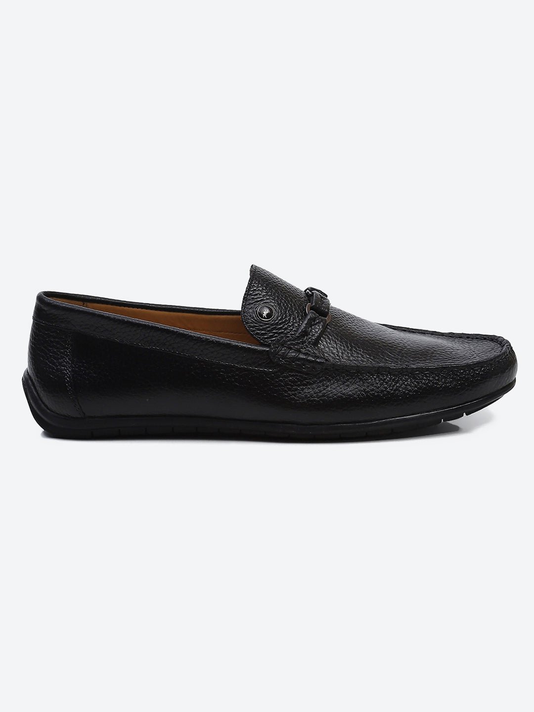 Men Black Slip on Genuine Leather Loafers