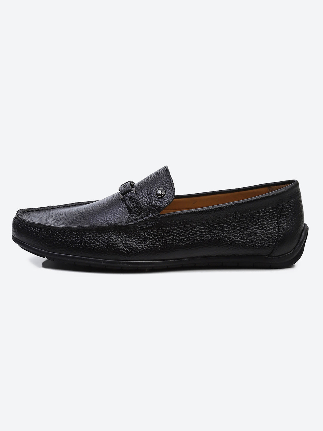 Men Black Slip on Genuine Leather Loafers