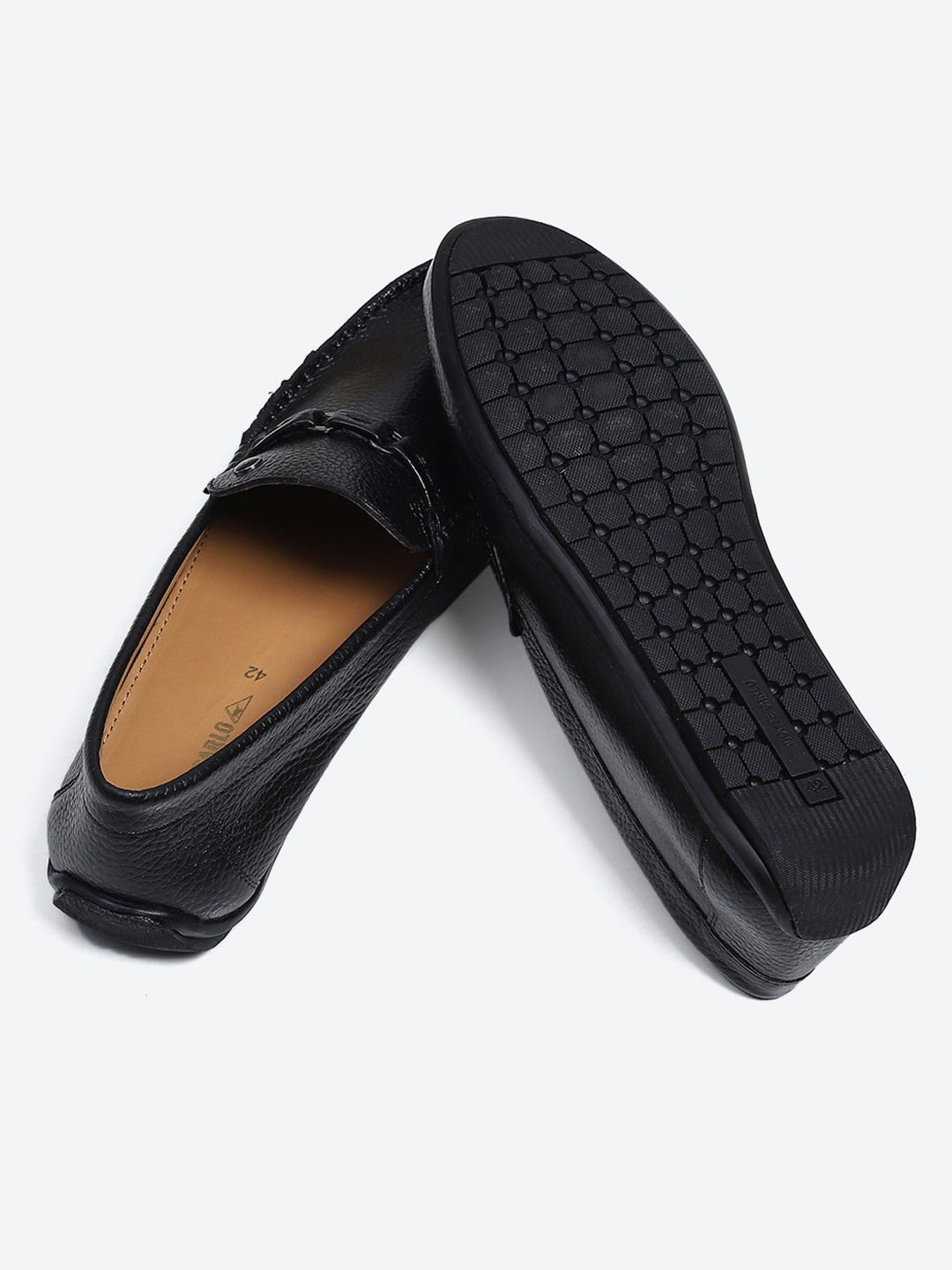 Men Black Slip on Genuine Leather Loafers