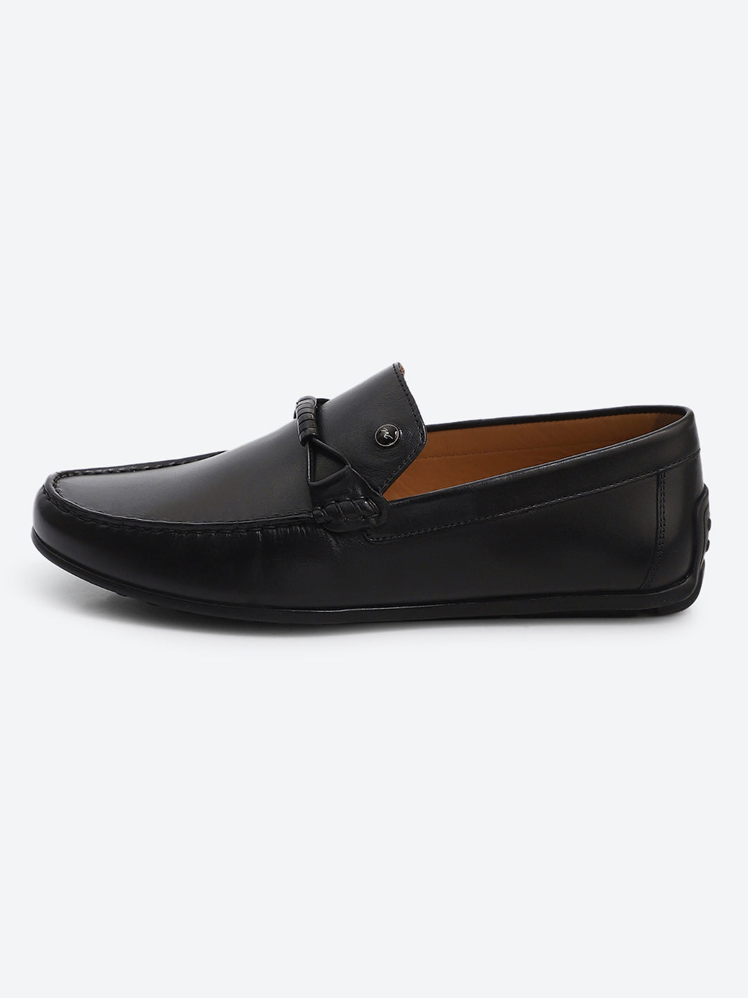 Men Black Slip on Genuine Leather Loafers