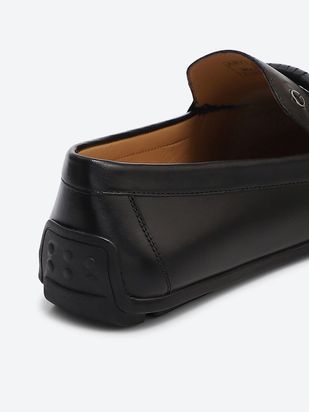 Men Black Slip on Genuine Leather Loafers