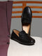 Men Black Slip on Genuine Leather Loafers