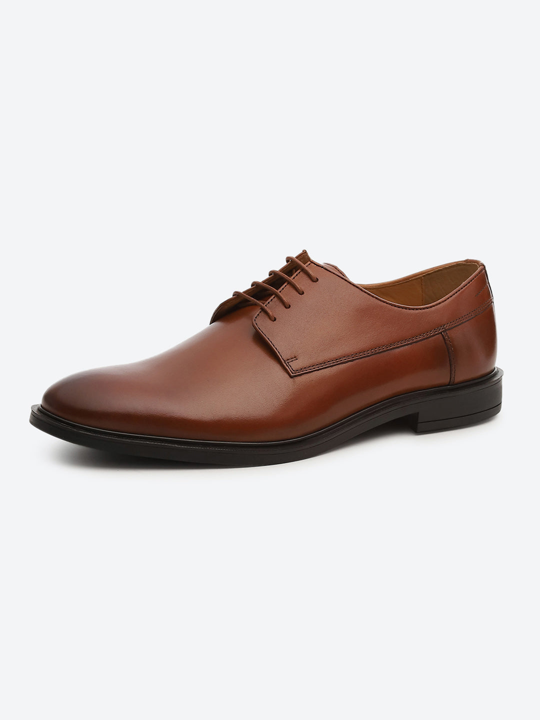 Men Tan Lace Up Genuine Leather Formal Derby
