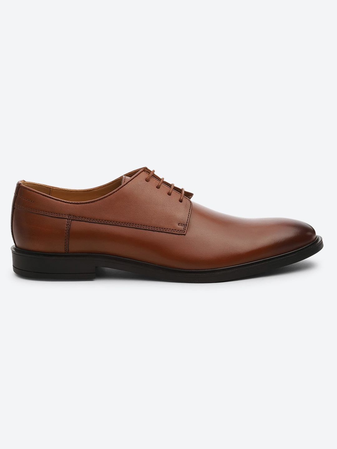 Men Tan Lace Up Genuine Leather Formal Derby