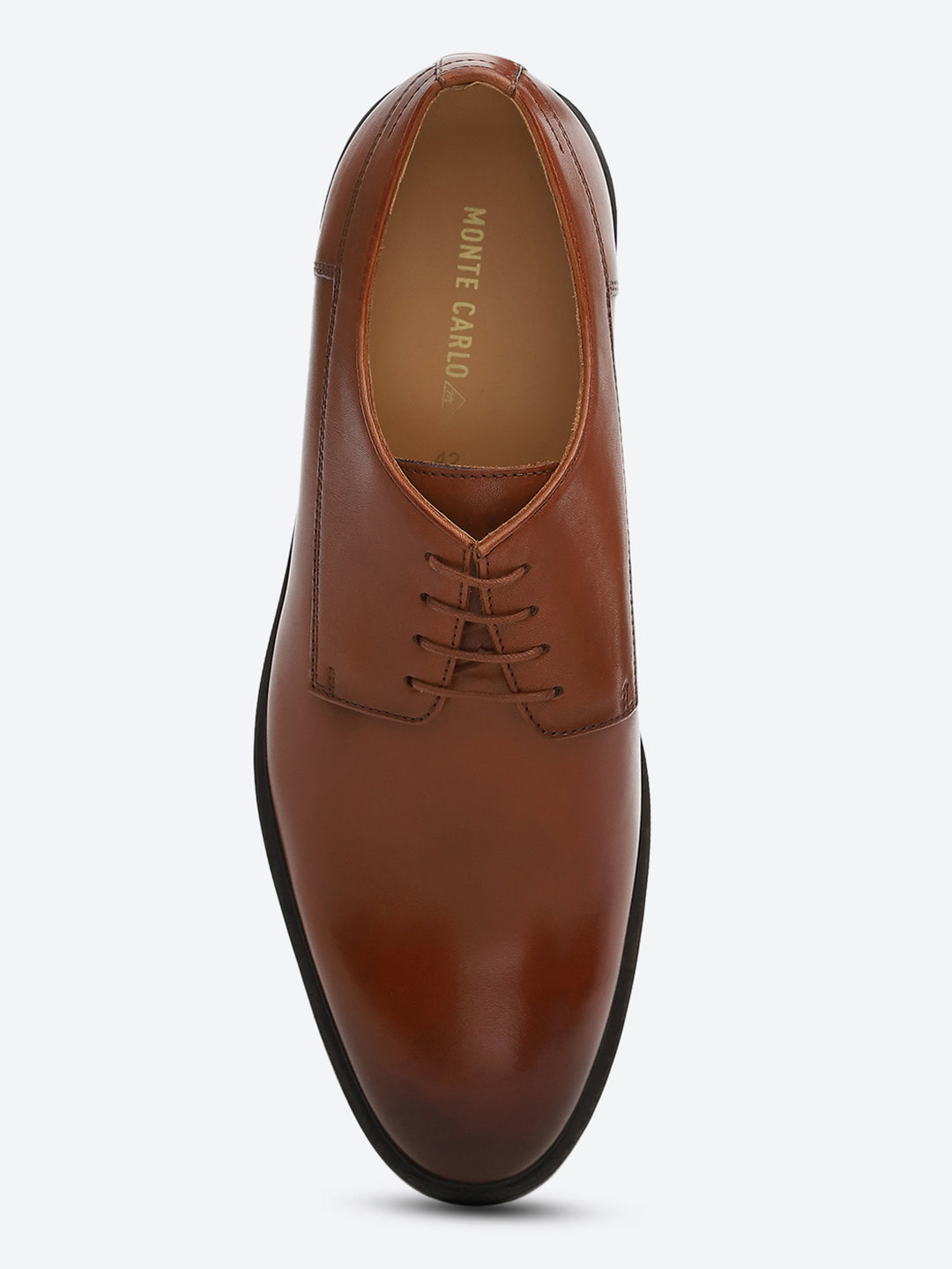 Men Tan Lace Up Genuine Leather Formal Derby