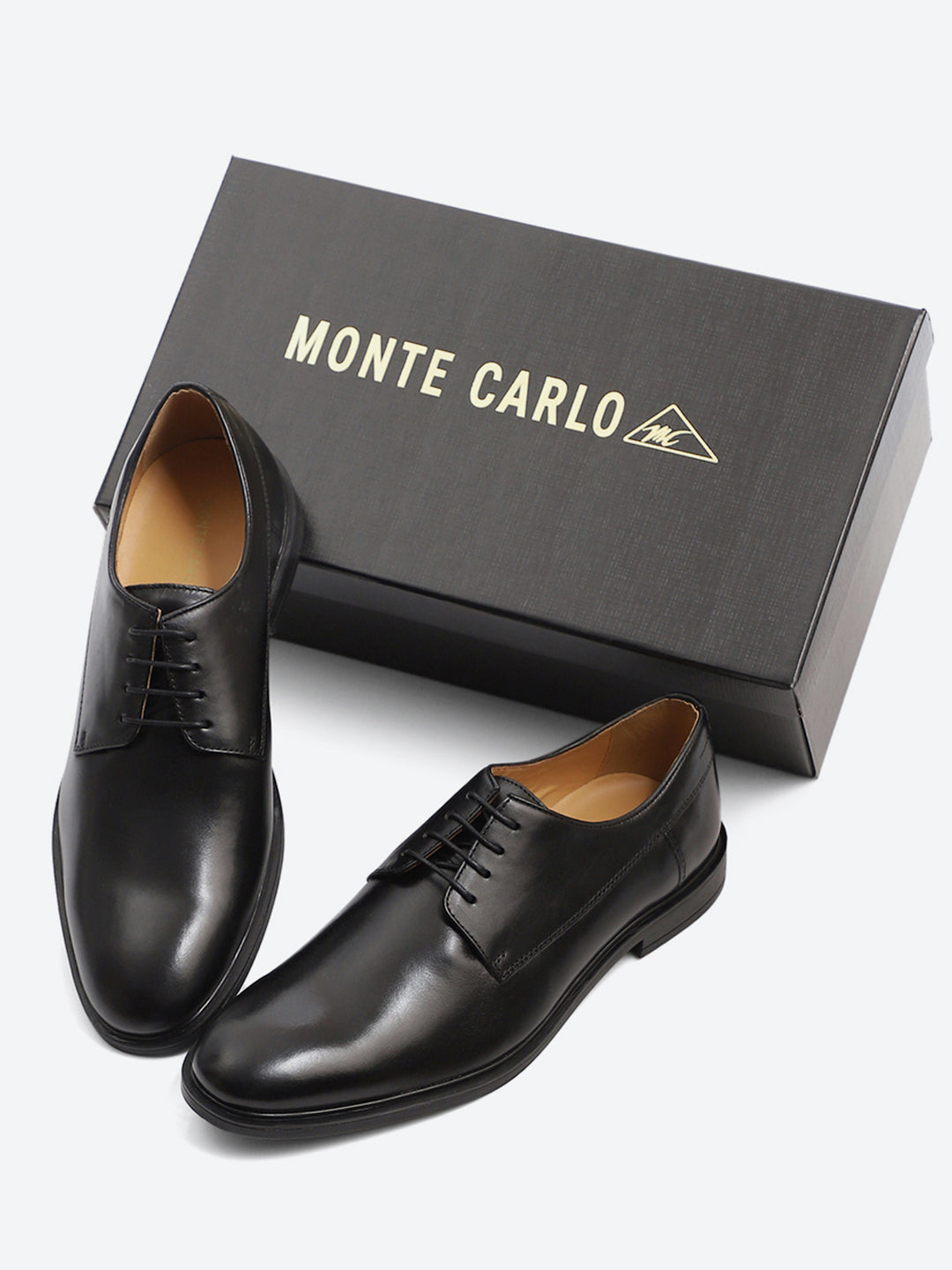 Men Black Lace Up Genuine Leather Formal Derby