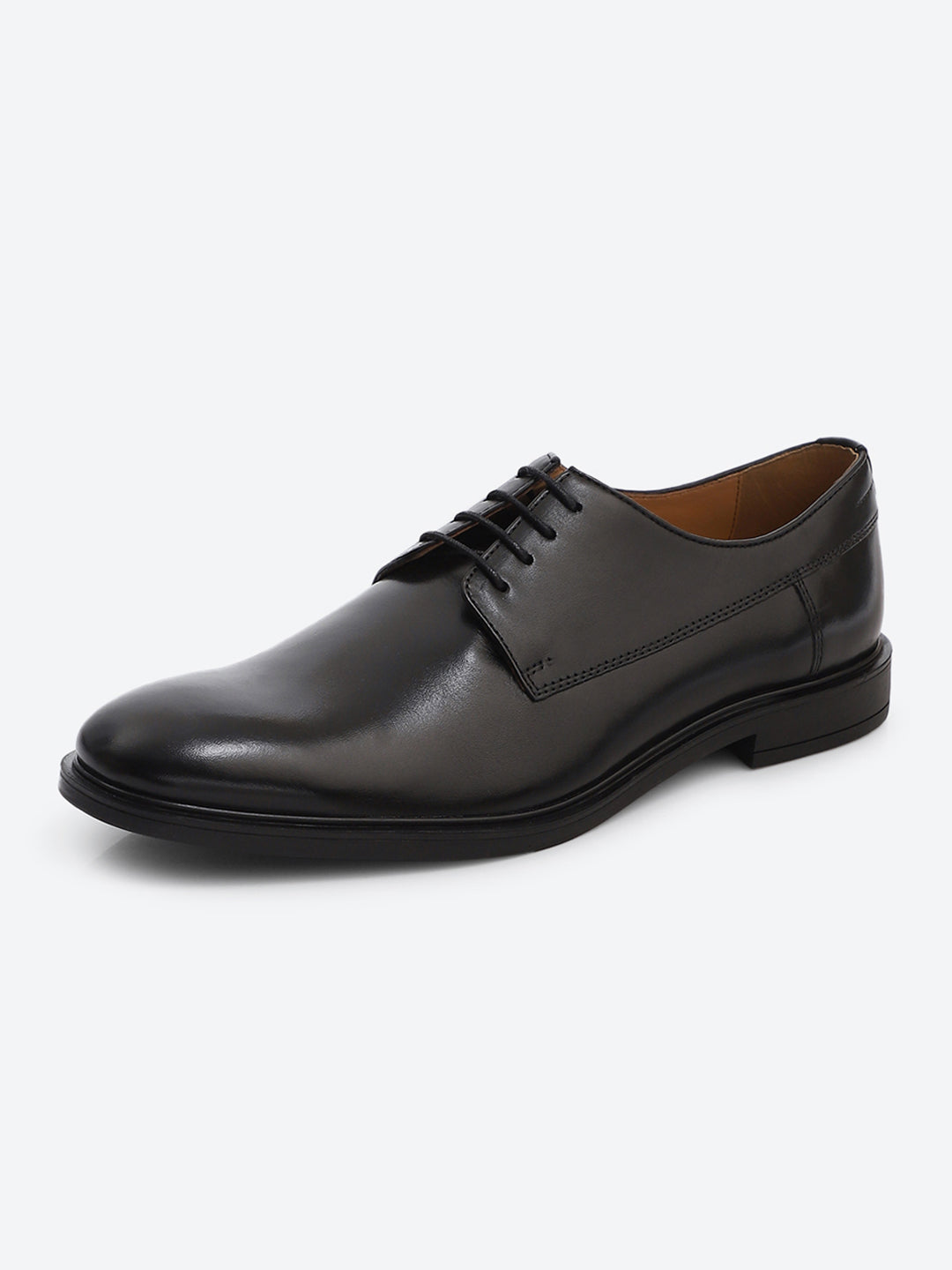 Men Black Lace Up Genuine Leather Formal Derby