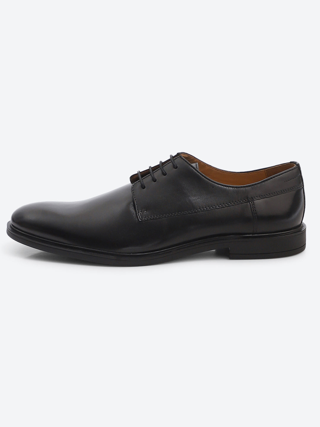 Men Black Lace Up Genuine Leather Formal Derby