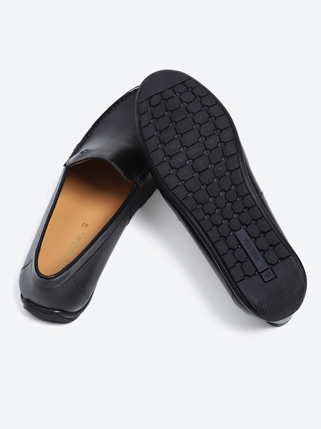 Monte Carlo Black Casual Slip on Leather Loafers for Men