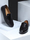 Monte Carlo Black Casual Slip on Leather Loafers for Men