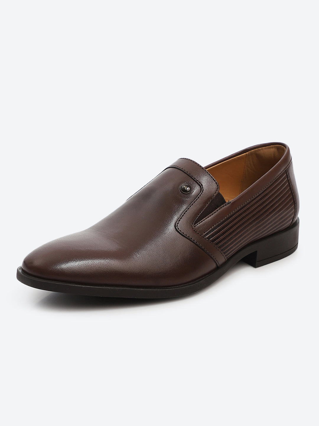 Men Brown Slip on Genuine Leather Formal Shoes
