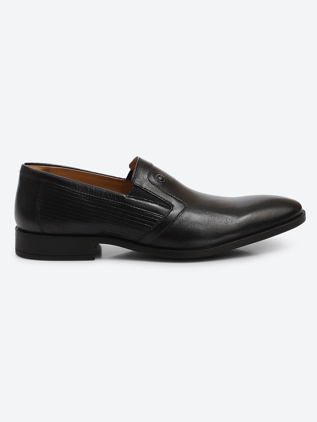Men Black Slip on Genuine Leather Formal Shoes