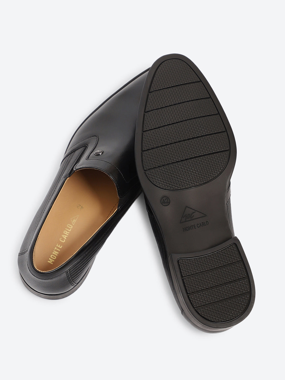 Men Black Slip on Genuine Leather Formal Shoes