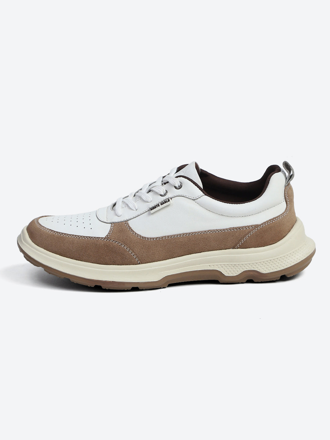 Monte Carlo White & Taupe Comfort Casual Sneakers for Men