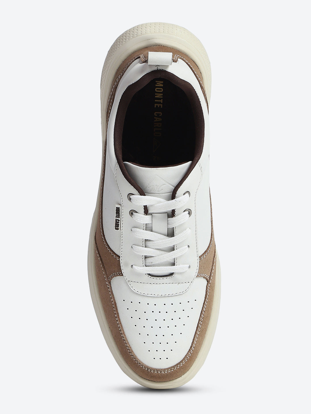 Monte Carlo White & Taupe Comfort Casual Sneakers for Men