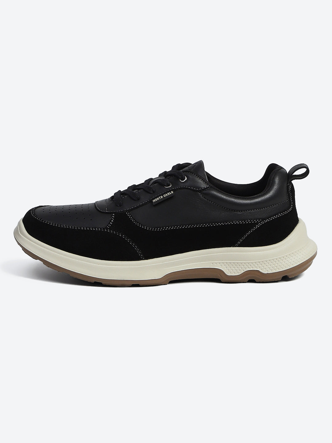 Monte Carlo Black & Taupe Comfort Casual Sneakers for Men