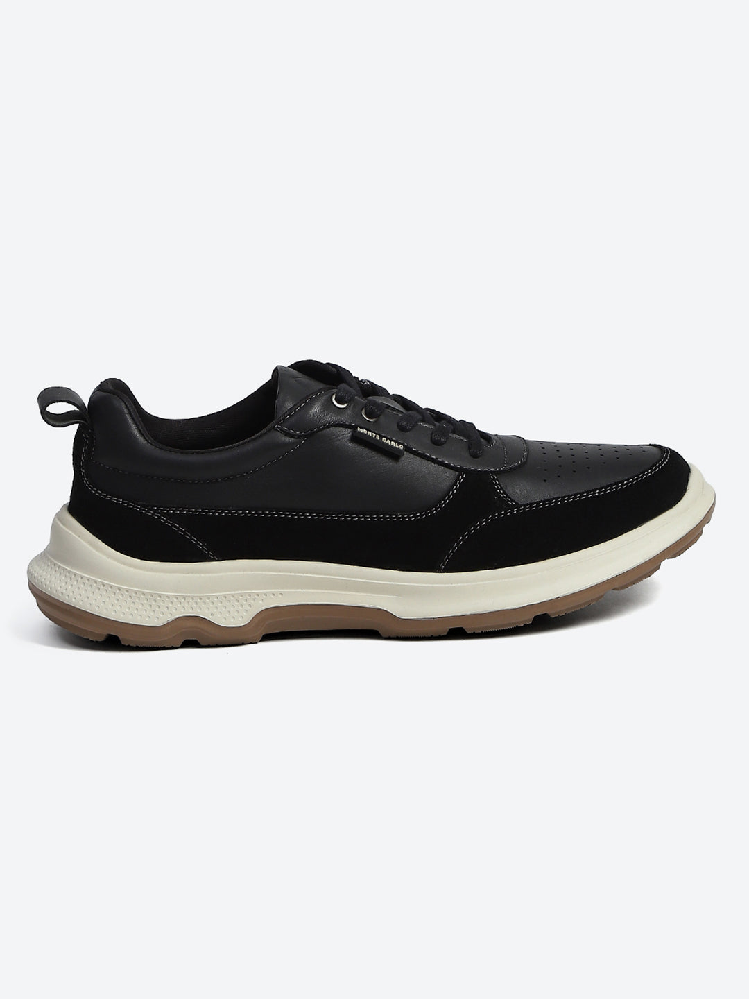 Monte Carlo Black & Taupe Comfort Casual Sneakers for Men