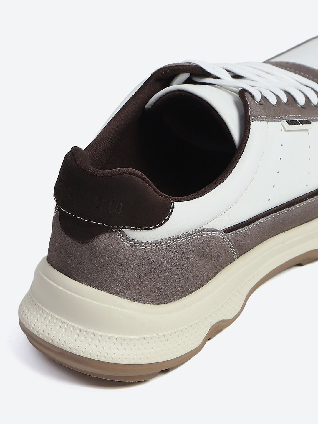 Monte Carlo White & Taupe Comfort Casual Sneakers for Men