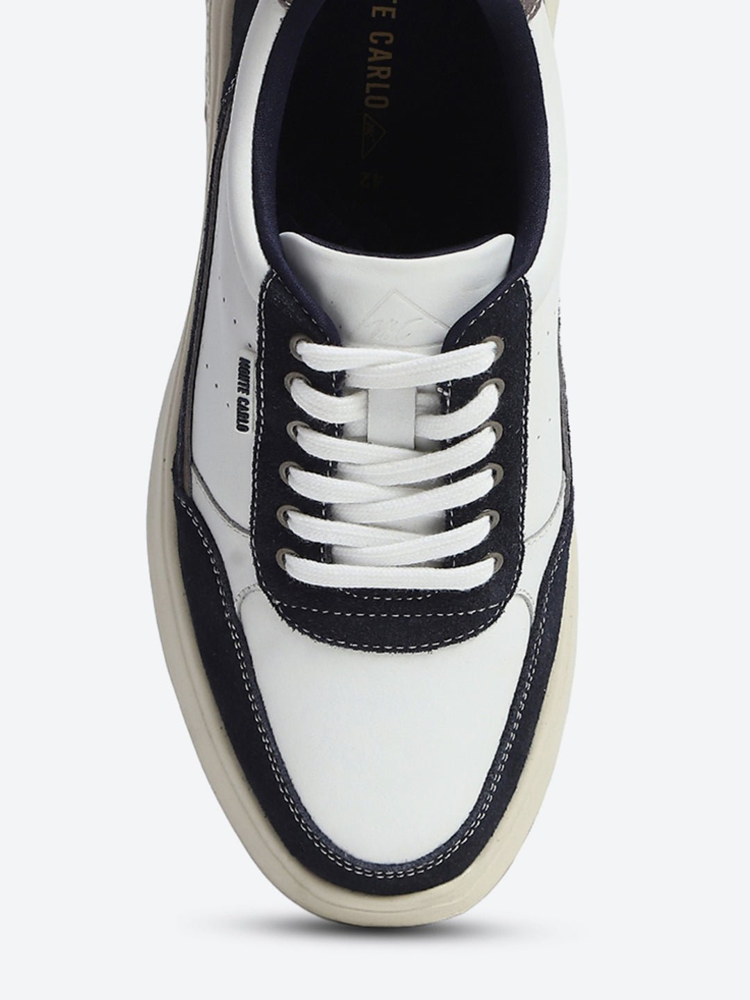 Monte Carlo White & Navy Blue Comfort Casual Sneakers for Men