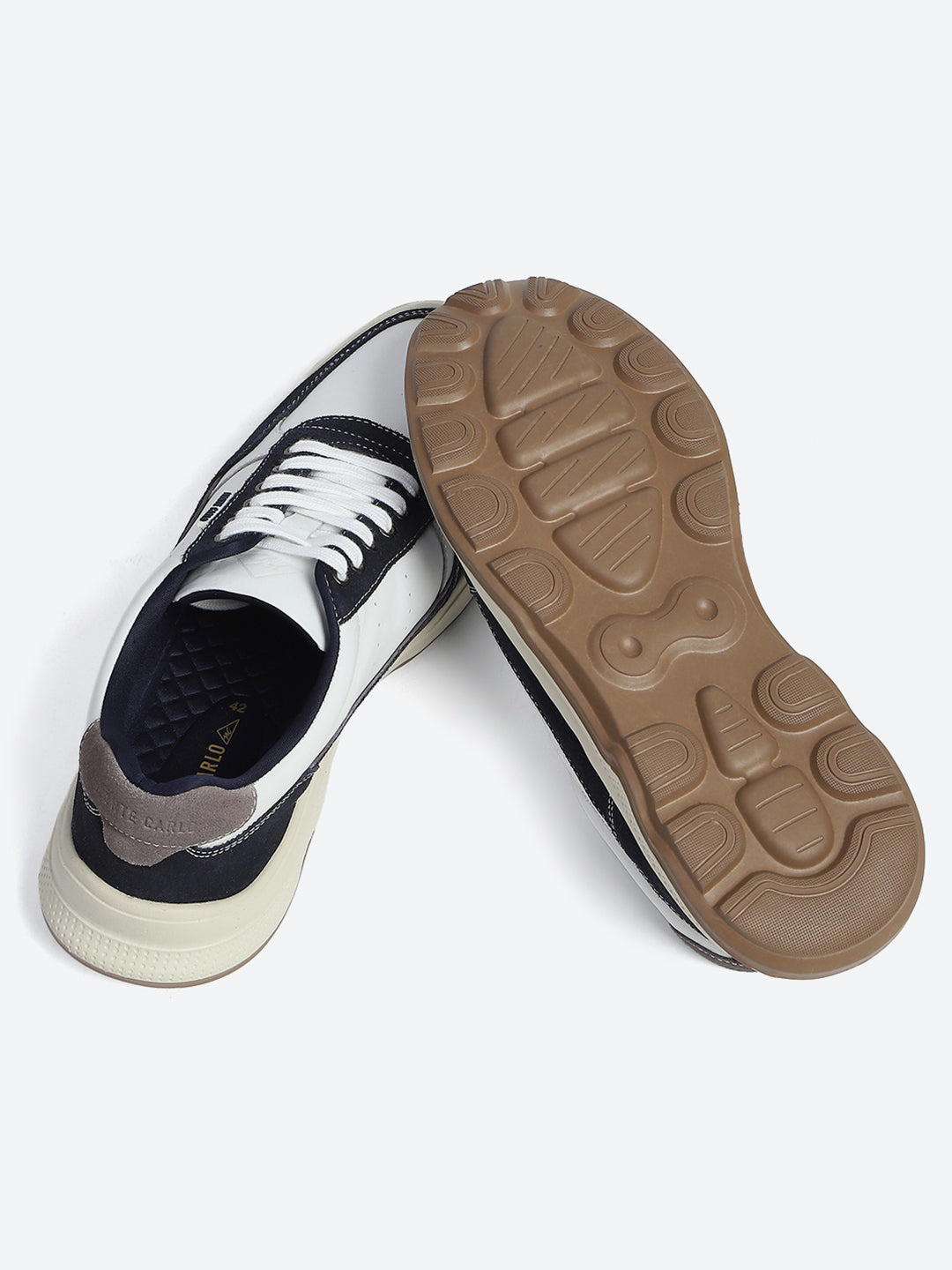 Monte Carlo White & Navy Blue Comfort Casual Sneakers for Men