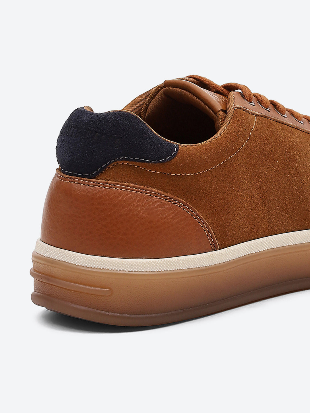 Men Tan Lace Up Genuine Leather Sneaker