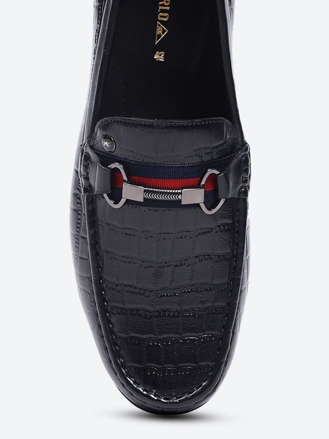 Men Black Slip on Leather Loafers