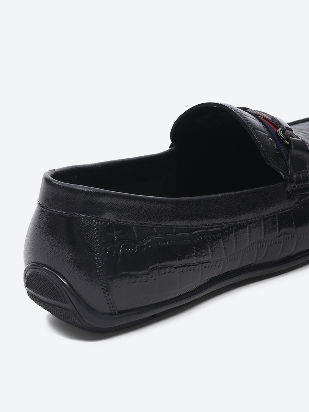 Men Black Slip on Leather Loafers