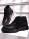 Men Black Lace Up Genuine Leather Comfortable and Light weight Outdoor Boots