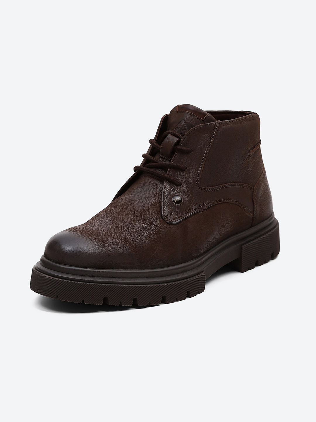 Men Brown Lace Up Genuine Leather Comfortable and Light weight Outdoor Boots