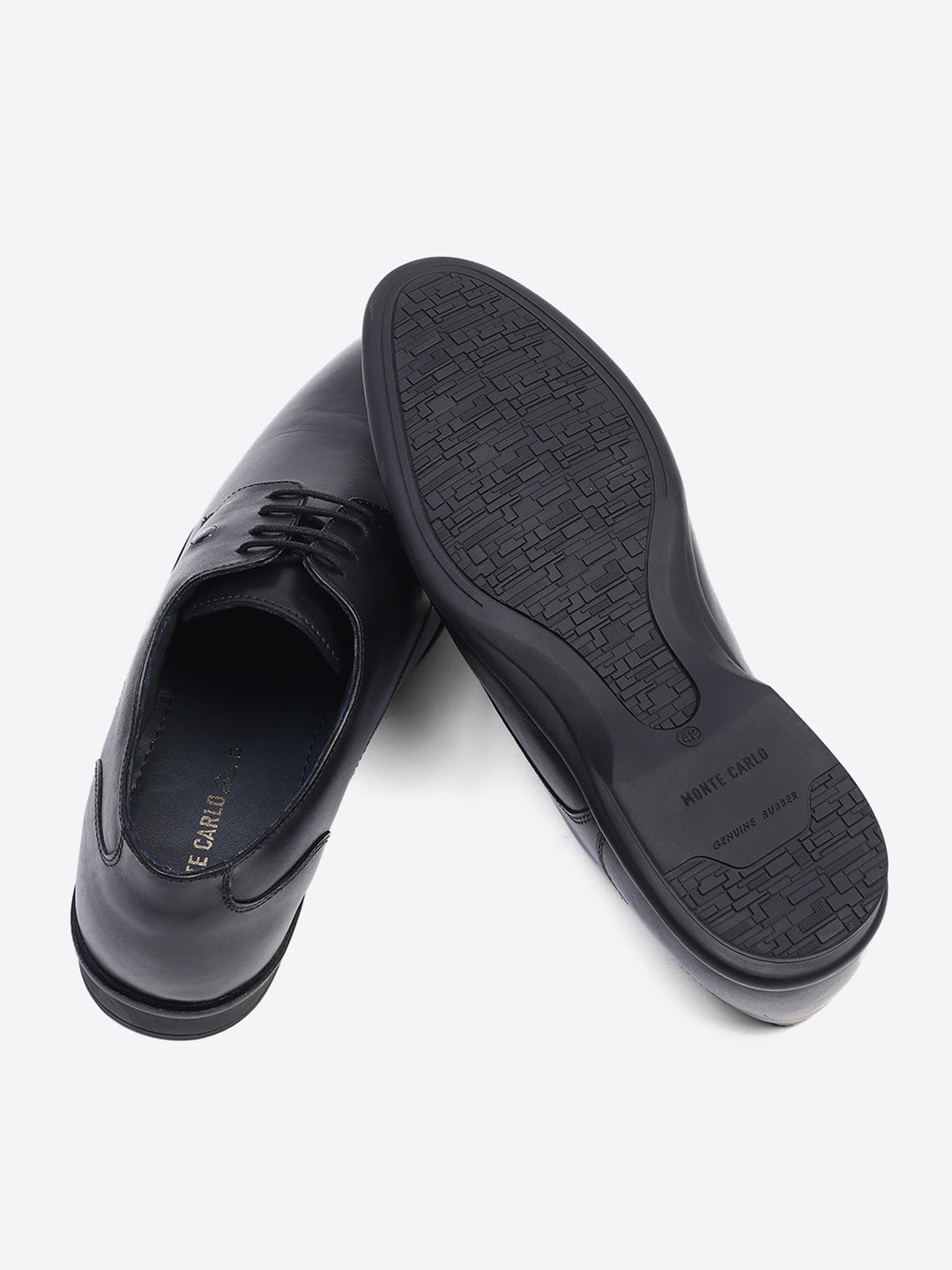 Men Black Lace Up Genuine Leather Formal Derbys