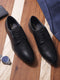 Men Black Lace Up Genuine Leather Formal Derbys