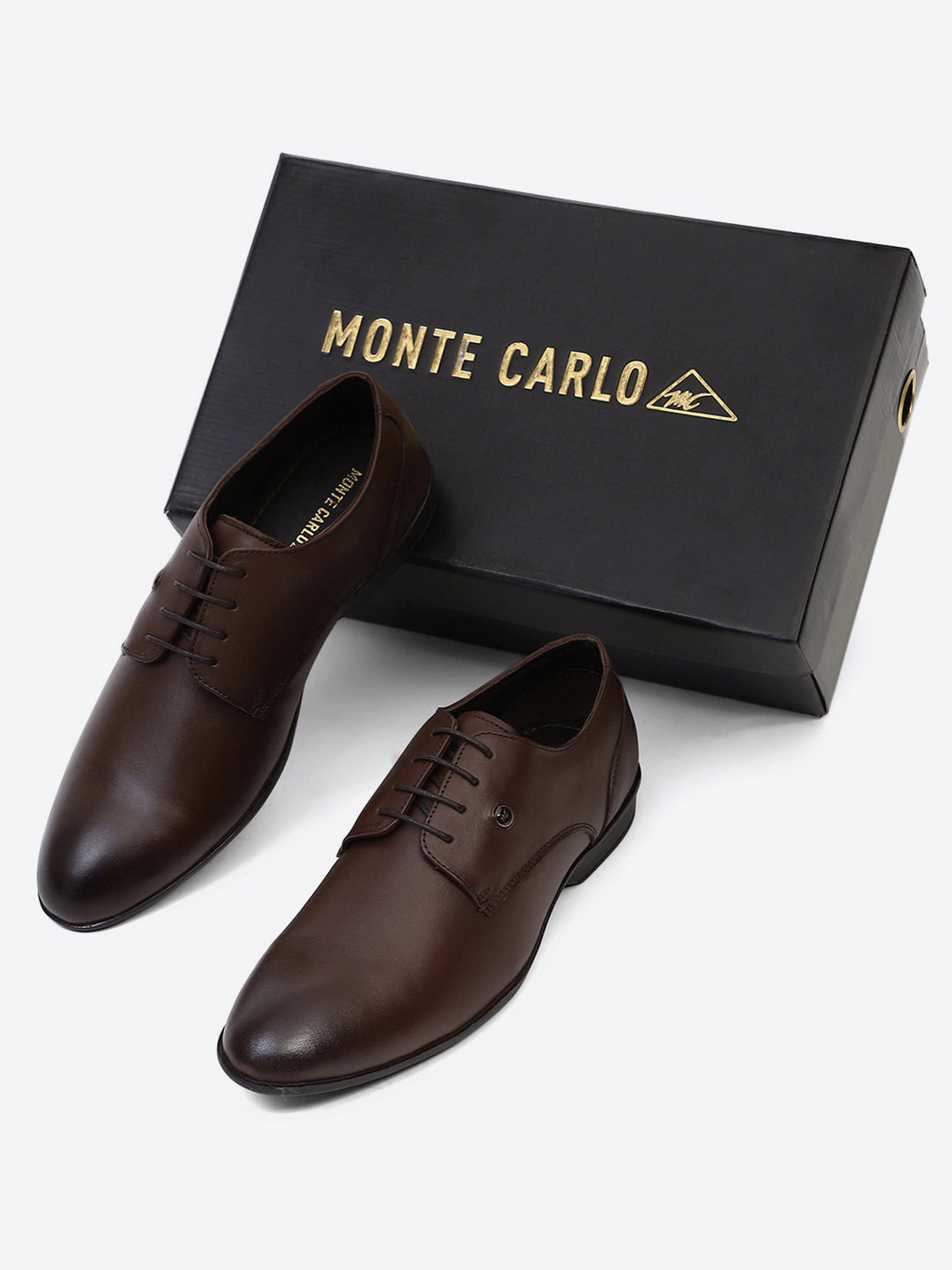 Men Tan Lace Up Genuine Leather Formal Derbys