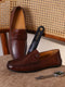 Men Brown Slip on Genuine Leather Loafers