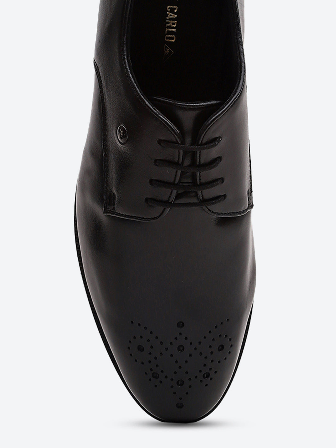 Men Black Genuine Leather Comfortable Lace-Up Formal Derby Shoes
