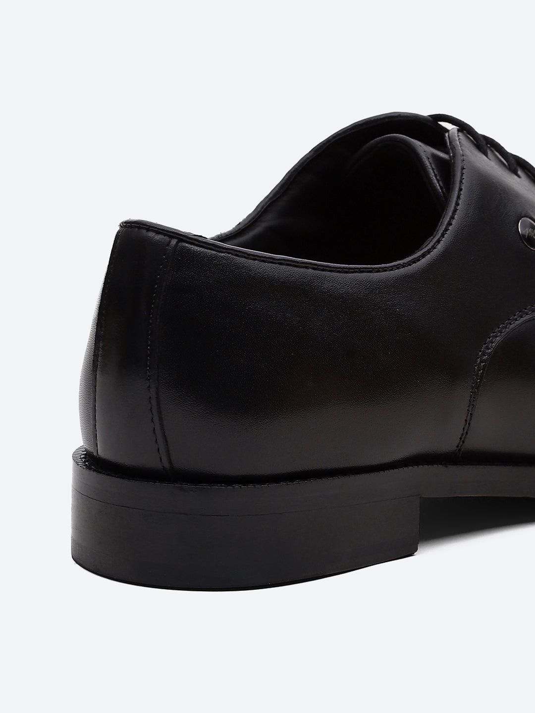 Men Black Genuine Leather Comfortable Lace-Up Formal Derby Shoes