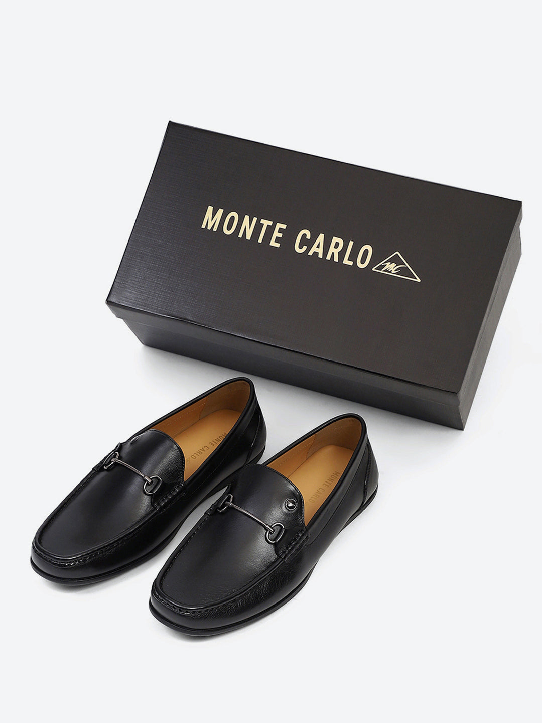 Men Black Slip on Genuine Leather Loafers