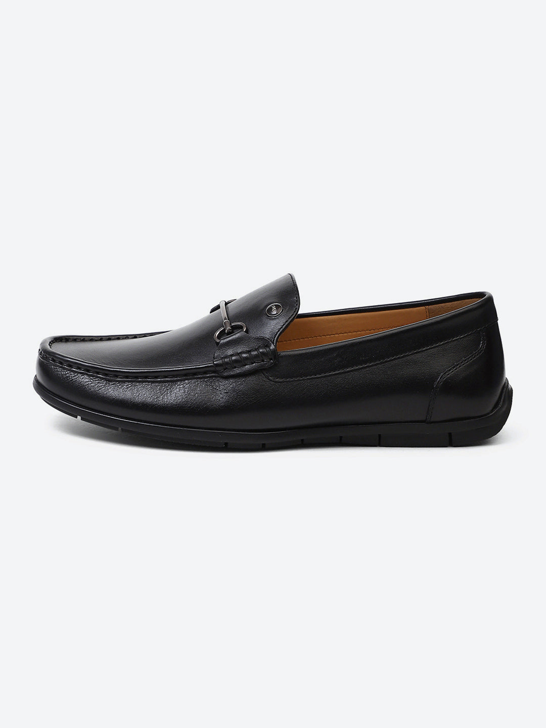 Men Black Slip on Genuine Leather Loafers