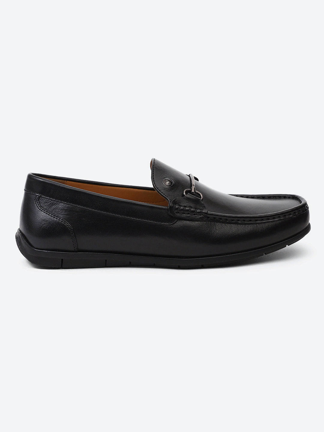 Men Black Slip on Genuine Leather Loafers
