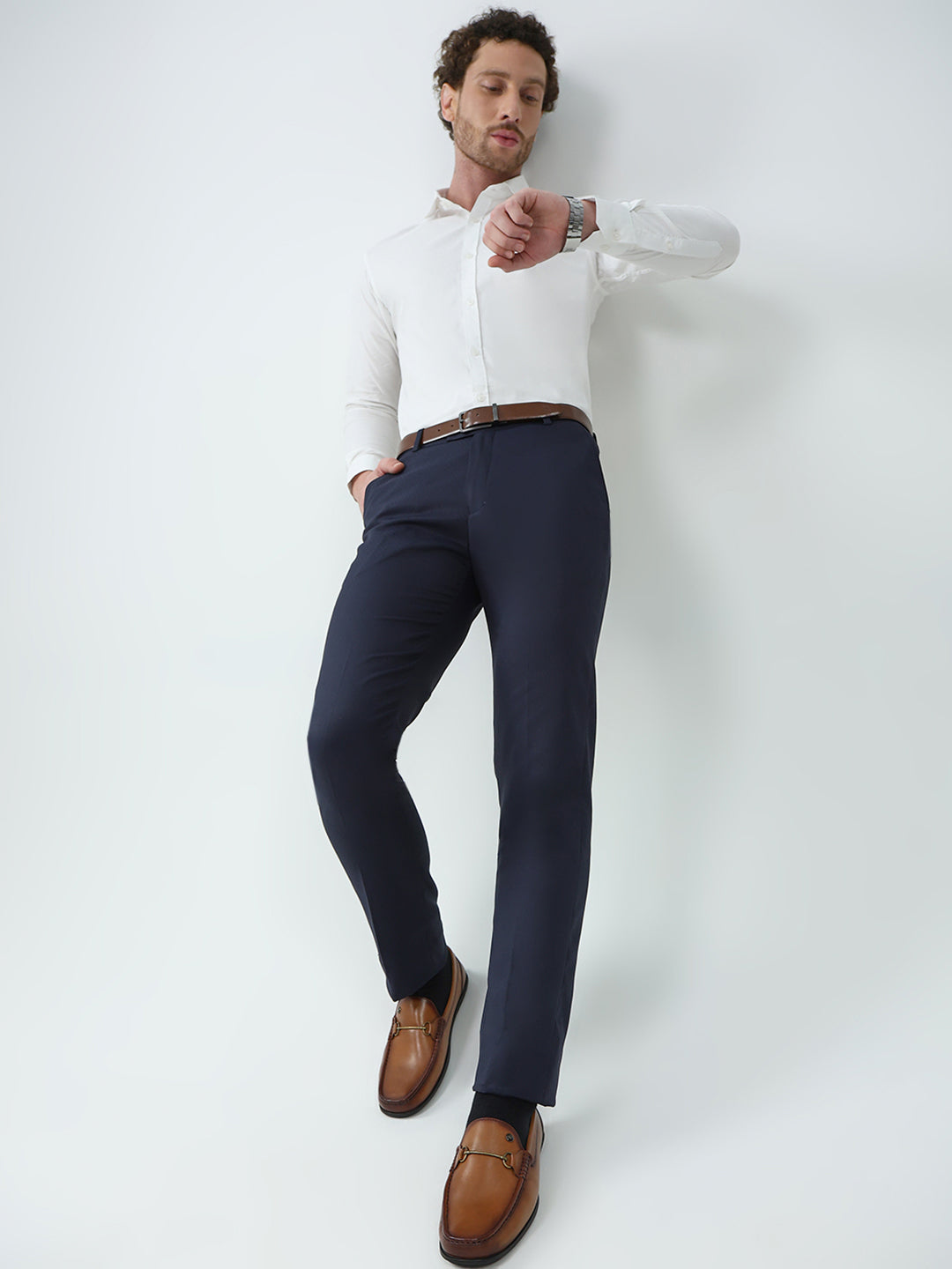 Men Tan Slip on Genuine Leather Loafers