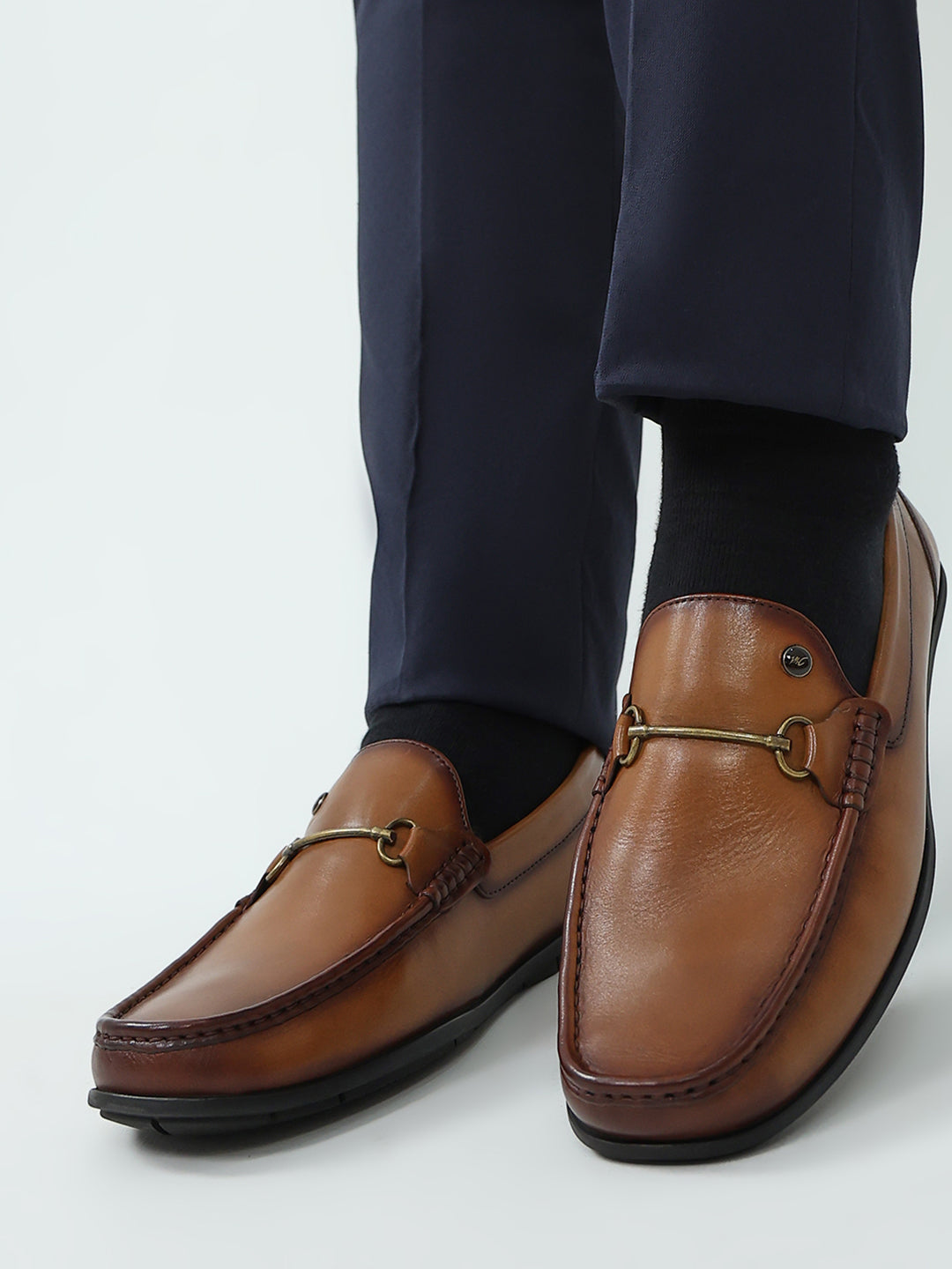 Men Tan Slip on Genuine Leather Loafers