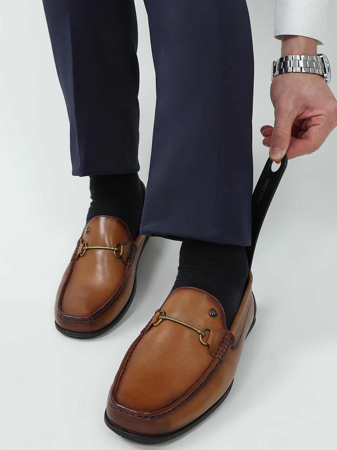 Men Tan Slip on Genuine Leather Loafers