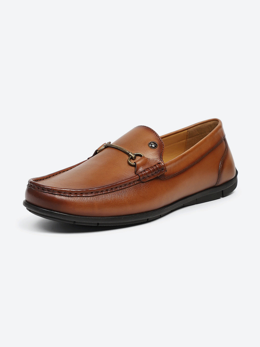 Men Tan Slip on Genuine Leather Loafers