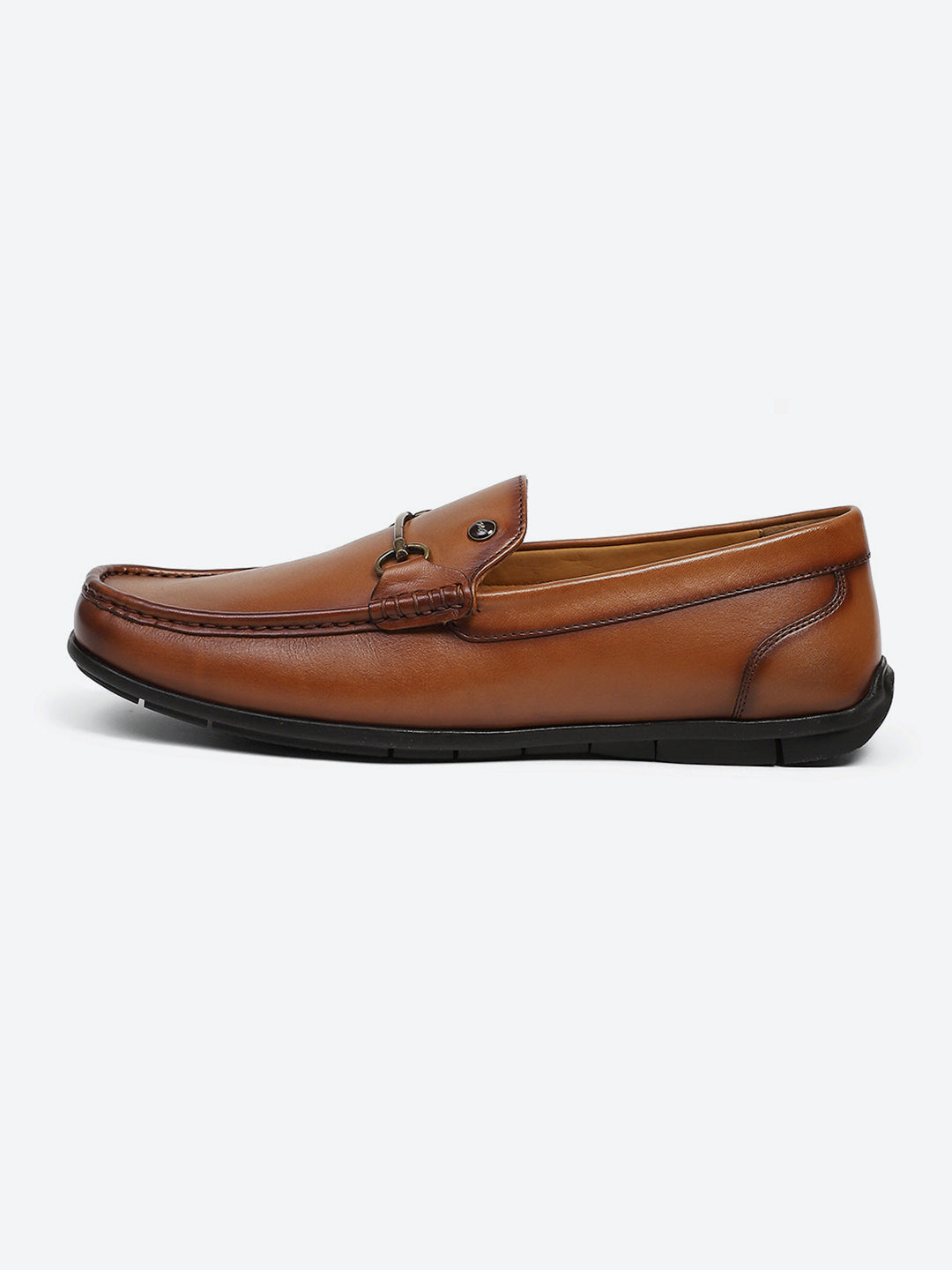 Men Tan Slip on Genuine Leather Loafers