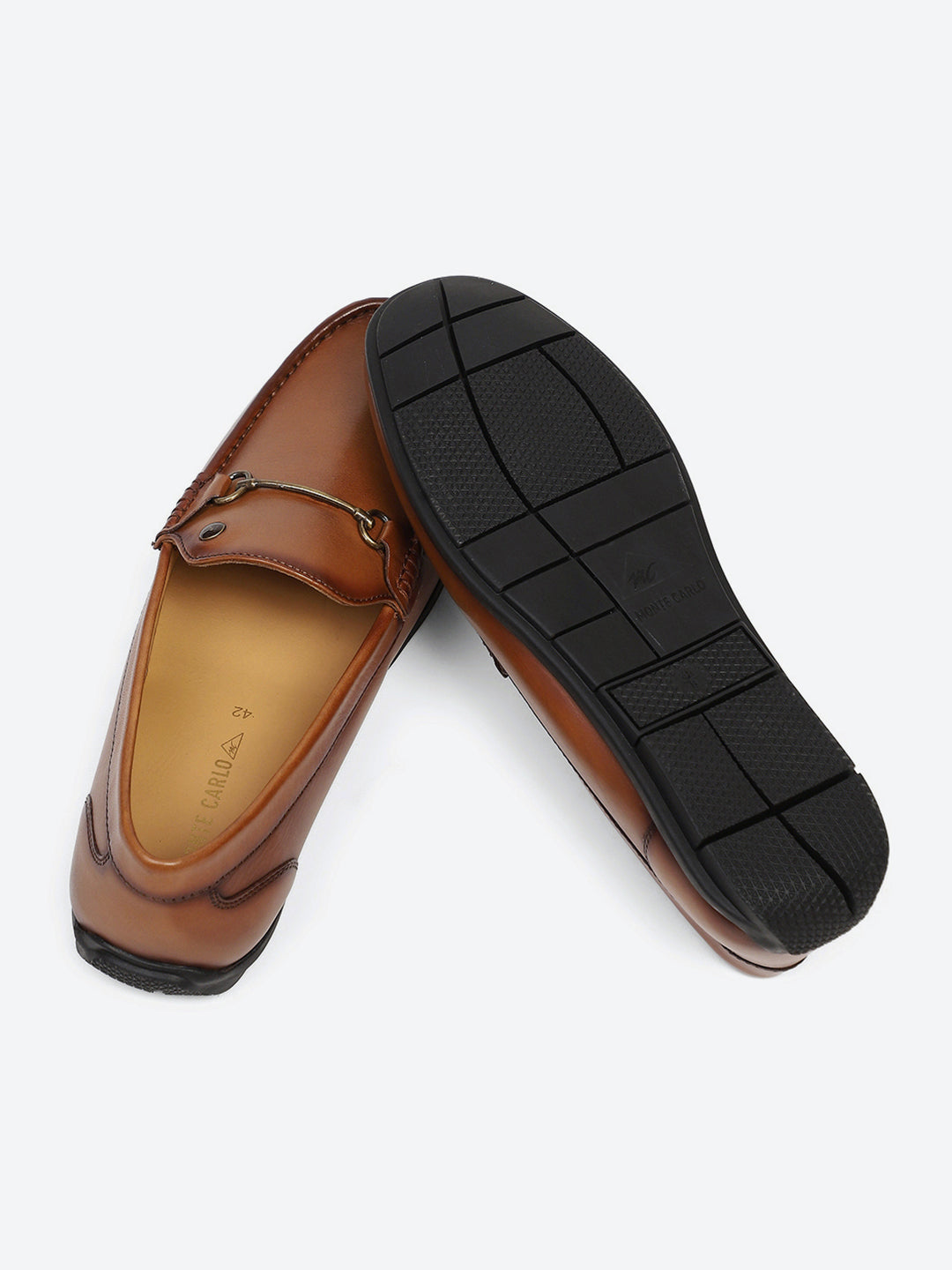 Men Tan Slip on Genuine Leather Loafers