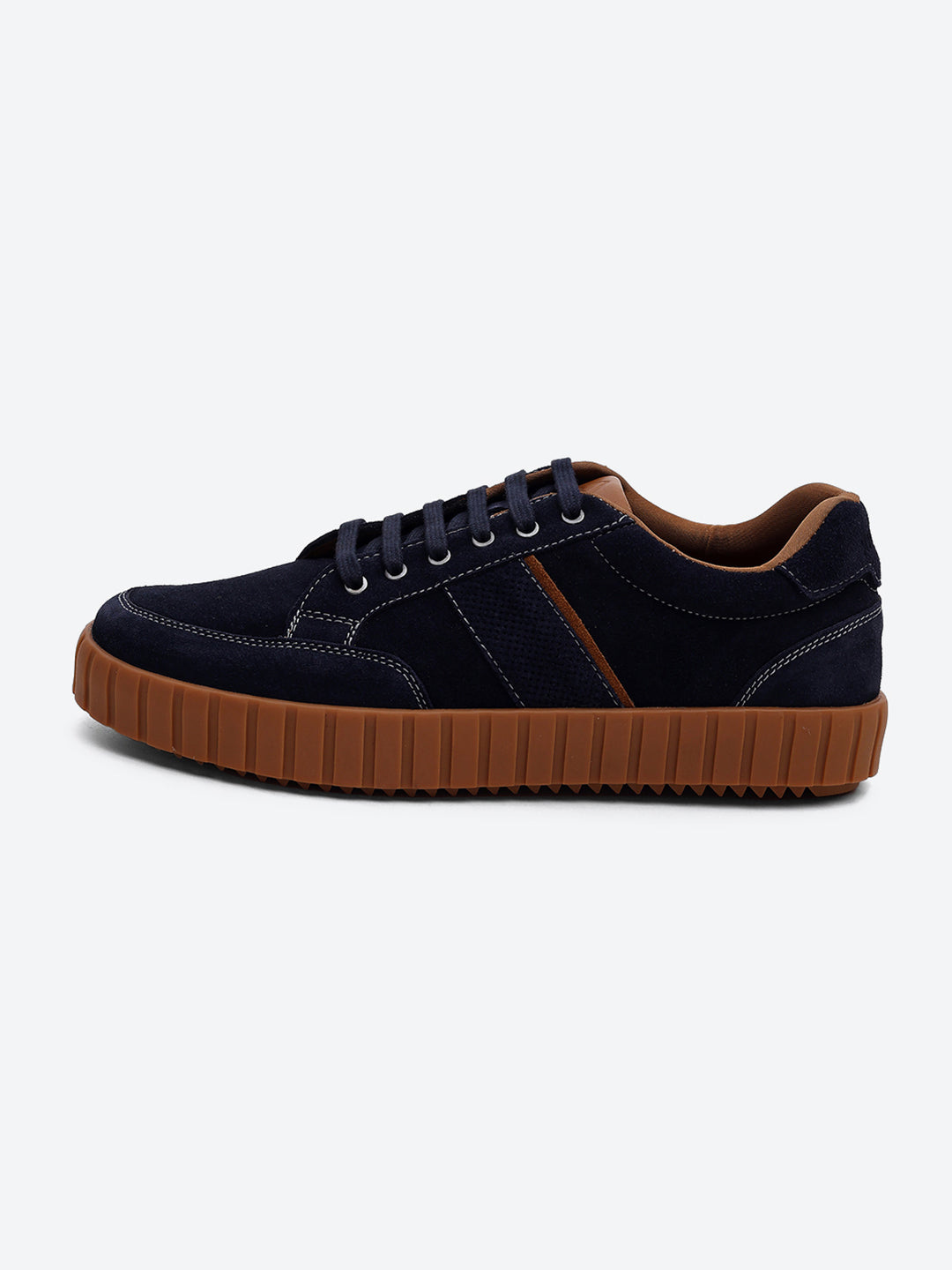 Buy Men Blue Lace Up Genuine Leather Sneaker Online in India