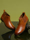 Monte Carlo Men's Tan Leather Chelsea Classic Slip-On Ankle Boots for Formal & Casual Wear