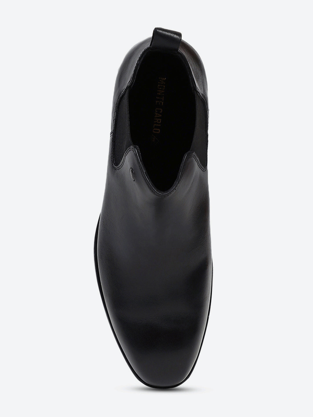 Men Black Elastic Genuine Leather Chelsea Boots