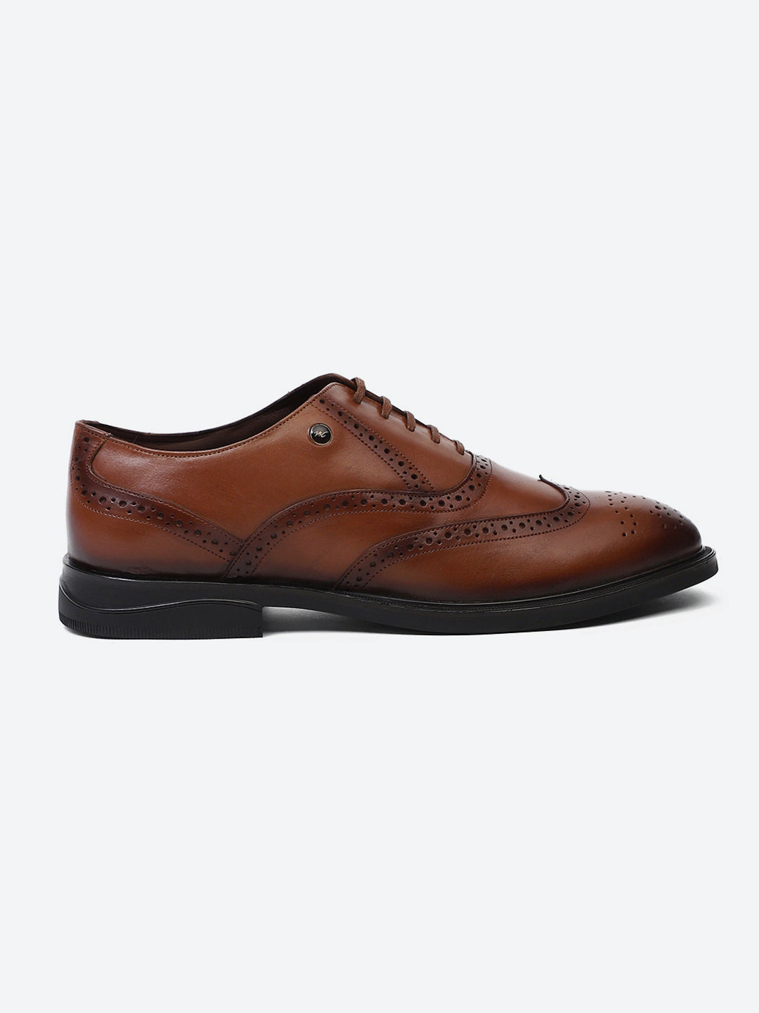 Men Tan Lace Up Genuine Leather Formal Oxfords