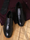 Men Black Lace Up Genuine Leather Formal Oxfords