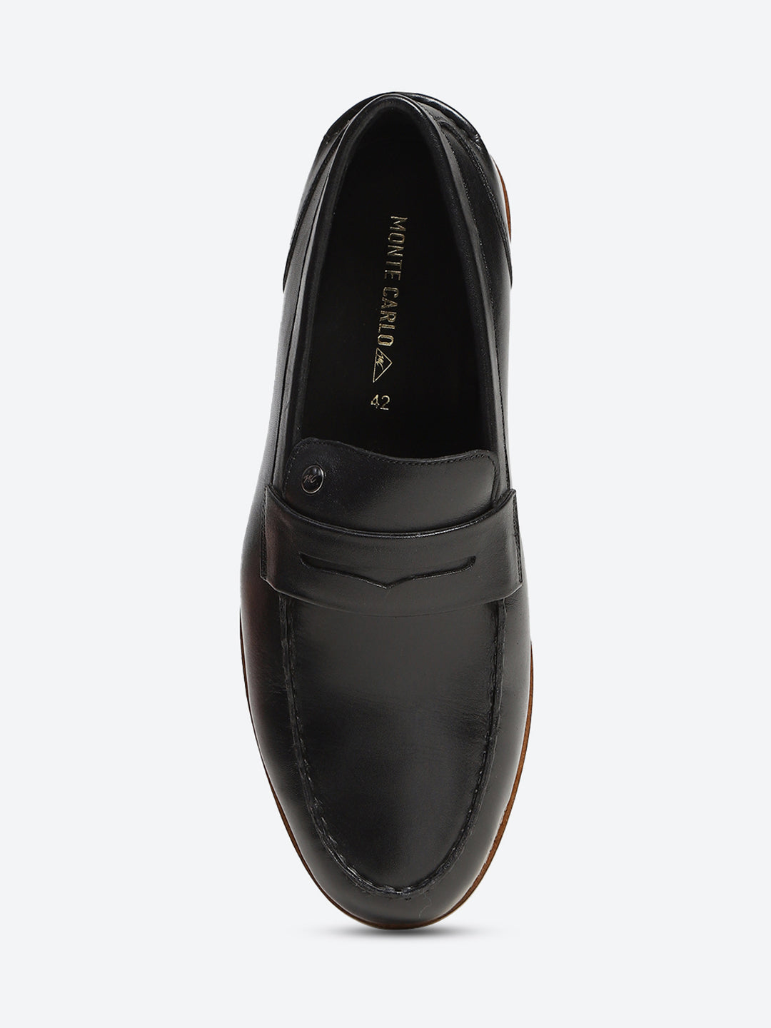 Men Black Slip on Genuine Leather Penny Loafers